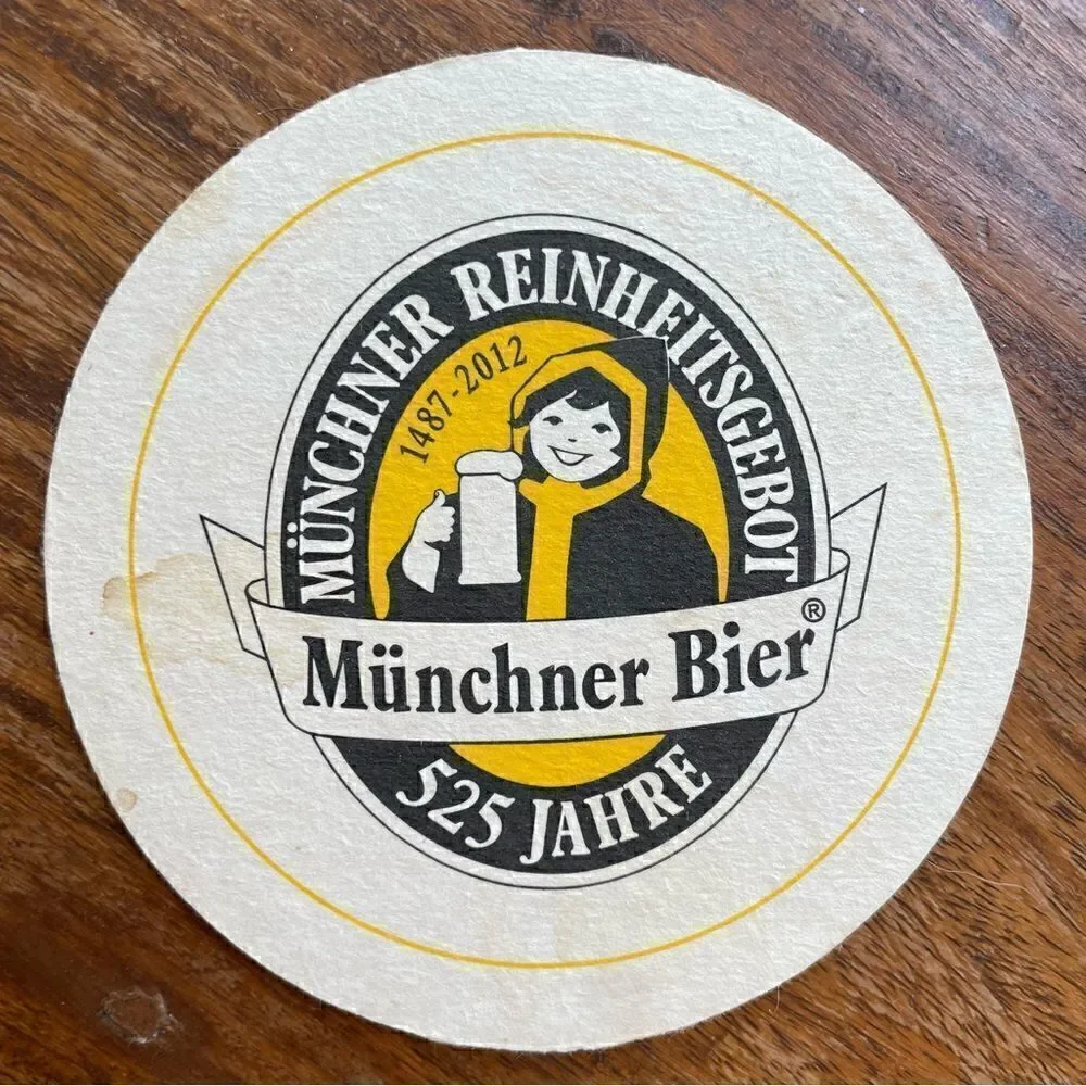 Set of 2 European Paper Beer Coasters Munich and Vienna